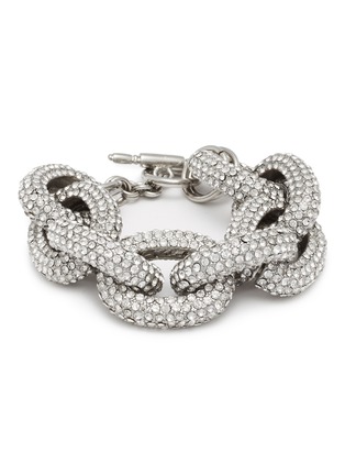 Main View - Click To Enlarge - KENNETH JAY LANE - Glass crystal interlocking link chain bracelet