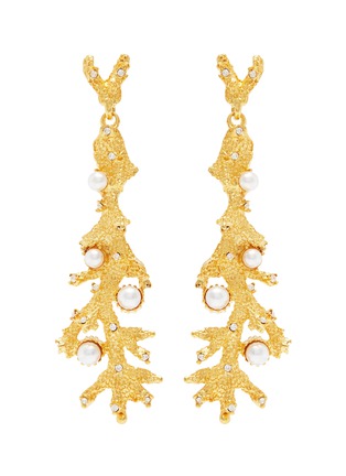 Main View - Click To Enlarge - KENNETH JAY LANE - Glass crystal pearl branch drop earrings