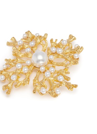Detail View - Click To Enlarge - KENNETH JAY LANE - Glass pearl branch brooch
