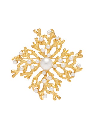 Main View - Click To Enlarge - KENNETH JAY LANE - Glass pearl branch brooch