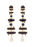 Main View - Click To Enlarge - KENNETH JAY LANE - Glass crystal pearl enamel abstract link drop earrings
