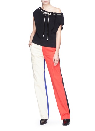 Figure View - Click To Enlarge - CALVIN KLEIN 205W39NYC - Gathered rope neck knit top