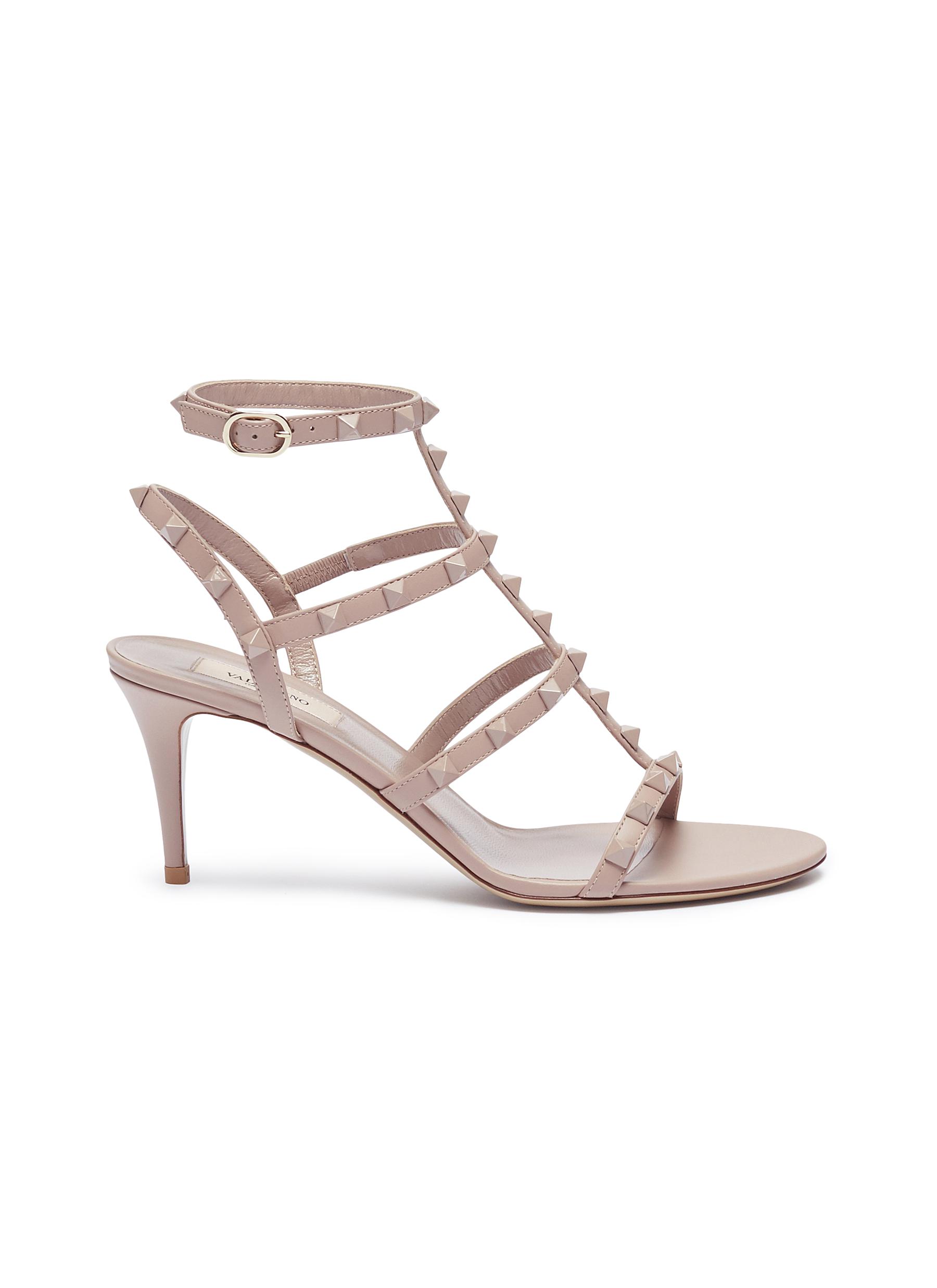 rockstud 105mm caged leather sandals