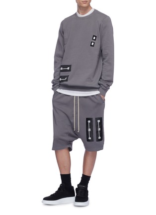 Figure View - Click To Enlarge - RICK OWENS DRKSHDW - Graphic patch sweatshirt
