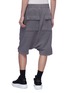 Back View - Click To Enlarge - RICK OWENS DRKSHDW - Graphic patch drop crotch sweat shorts