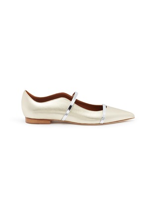 Main View - Click To Enlarge - MALONE SOULIERS - 'Maureen' mirror strap metallic skimmer flats