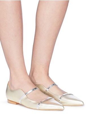 Figure View - Click To Enlarge - MALONE SOULIERS - 'Maureen' mirror strap metallic skimmer flats