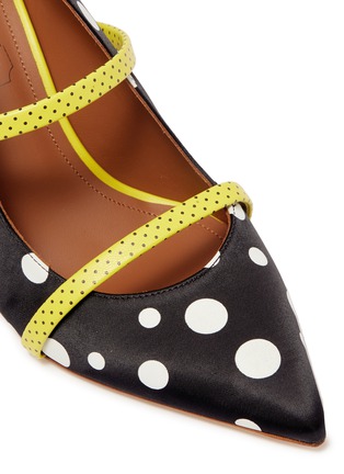 Detail View - Click To Enlarge - MALONE SOULIERS - 'Maureen' polka dot strappy satin mules