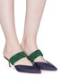 Figure View - Click To Enlarge - MALONE SOULIERS - 'Maisie' colourblock raffia band mules