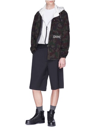 Figure View - Click To Enlarge - OAMC - Slogan appliqué camouflage print twill shirt jacket