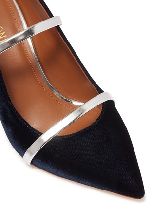 Detail View - Click To Enlarge - MALONE SOULIERS - 'Maureen' mirror strap velvet mules