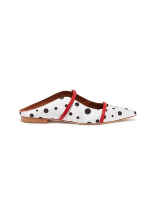 Main View - Click To Enlarge - MALONE SOULIERS - 'Maureen' polka dot strappy satin slides