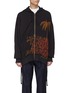 Main View - Click To Enlarge - FAITH CONNEXION - Slogan palm tree print lace-up outseam zip hoodie