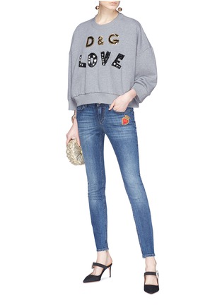 Figure View - Click To Enlarge - - - Sequin slogan sweatshirt