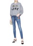 Figure View - Click To Enlarge - - - Heart appliqué skinny jeans