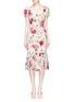 Main View - Click To Enlarge - - - Floral print fishtail silk dress