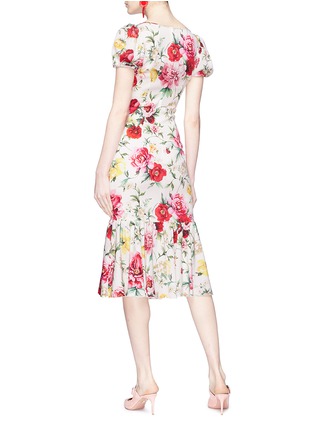 Figure View - Click To Enlarge - - - Floral print fishtail silk dress