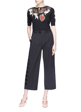 Figure View - Click To Enlarge - - - Button outseam culottes