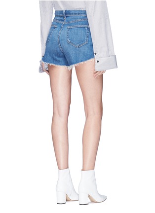 Back View - Click To Enlarge - L'AGENCE - 'Ryland' frayed cuff denim shorts
