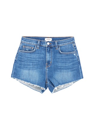 Main View - Click To Enlarge - L'AGENCE - 'Ryland' frayed cuff denim shorts