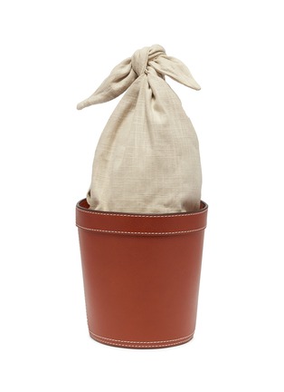 Main View - Click To Enlarge - STAUD - 'Britt' knotted linen handle leather bucket bag