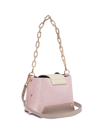 Detail View - Click To Enlarge - YUZEFI - 'Delila' oversized ring leather bucket bag