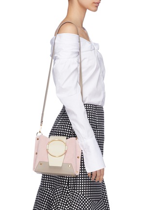Front View - Click To Enlarge - YUZEFI - 'Delila' oversized ring leather bucket bag