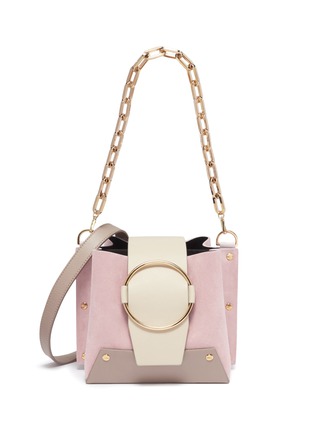 Main View - Click To Enlarge - YUZEFI - 'Delila' oversized ring leather bucket bag