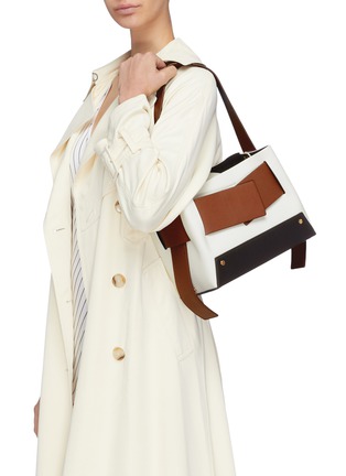 Figure View - Click To Enlarge - YUZEFI - 'Biggy' foldover panel leather shoulder bag