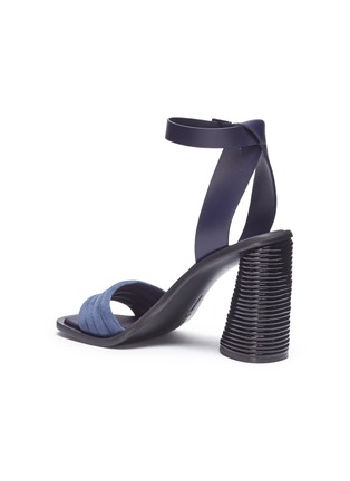 Detail View - Click To Enlarge - MERCEDES CASTILLO - 'Hiru' sculptural heel leather ankle strap suede sandals