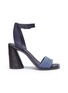 Main View - Click To Enlarge - MERCEDES CASTILLO - 'Hiru' sculptural heel leather ankle strap suede sandals