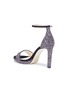 Detail View - Click To Enlarge - JIMMY CHOO - 'Misty 100' suede ankle strap coarse glitter sandals
