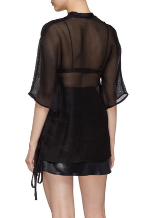 Back View - Click To Enlarge - ELISSA MCGOWAN - Lace-up outseam mesh T-shirt