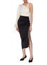 Figure View - Click To Enlarge - ELISSA MCGOWAN - Button ruched outseam side split skirt