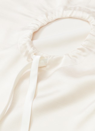 Detail View - Click To Enlarge - ELISSA MCGOWAN - Tie ring cutout drape satin dress