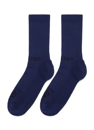 Main View - Click To Enlarge - BALENCIAGA - 'BB Mode' logo intarsia socks