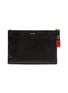 Main View - Click To Enlarge - BALENCIAGA - Logo strap crinkled leather zip pouch