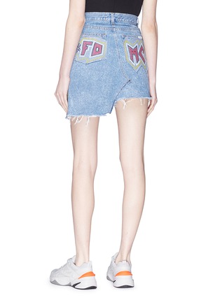 Back View - Click To Enlarge - FORTE COUTURE - 'Lucille' staggered hem graphic print denim skirt