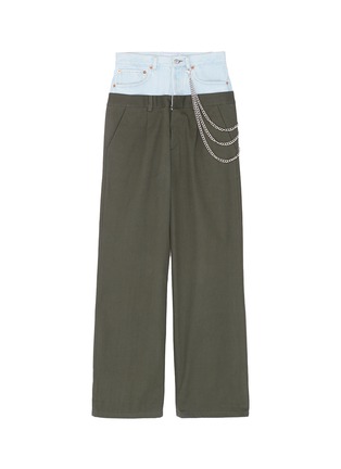Main View - Click To Enlarge - FORTE COUTURE - 'Jazz' skater chain denim waist panel wide leg pants