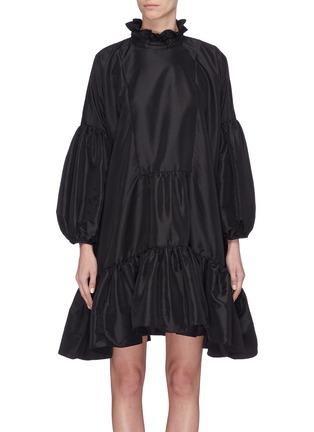 Main View - Click To Enlarge - CECILIE BAHNSEN - 'Belle' ruffle high neck puff sleeve tiered dress