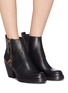 Figure View - Click To Enlarge - ACNE STUDIOS - Stacked heel leather ankle boots