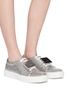 Figure View - Click To Enlarge - ACNE STUDIOS - Emoticon plate glitter sneakers