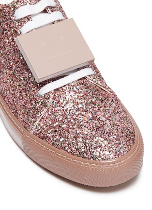 Detail View - Click To Enlarge - ACNE STUDIOS - Emoticon plate glitter sneakers
