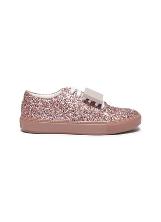 Main View - Click To Enlarge - ACNE STUDIOS - Emoticon plate glitter sneakers