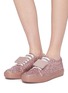 Figure View - Click To Enlarge - ACNE STUDIOS - Emoticon plate glitter sneakers