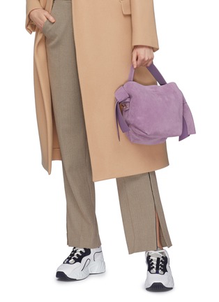 Front View - Click To Enlarge - ACNE STUDIOS - Knot sash mini cow leather shoulder bag