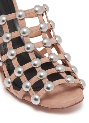 Detail View - Click To Enlarge - ALEXANDER WANG - 'Sofia' dome stud caged suede sandals