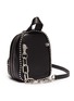 Detail View - Click To Enlarge - ALEXANDER WANG - 'Attica' ball chain trim mini leather crossbody backpack