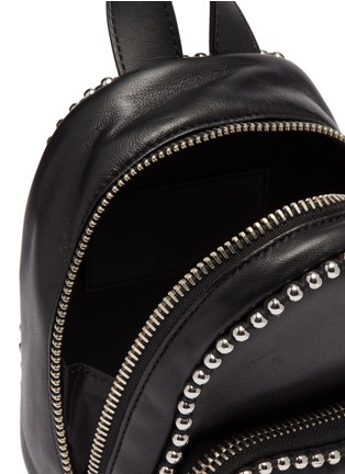 Detail View - Click To Enlarge - ALEXANDER WANG - 'Attica' ball chain trim mini leather crossbody backpack