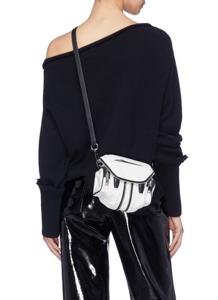 Figure View - Click To Enlarge - ALEXANDER WANG - 'Marti' micro leather crossbody bag